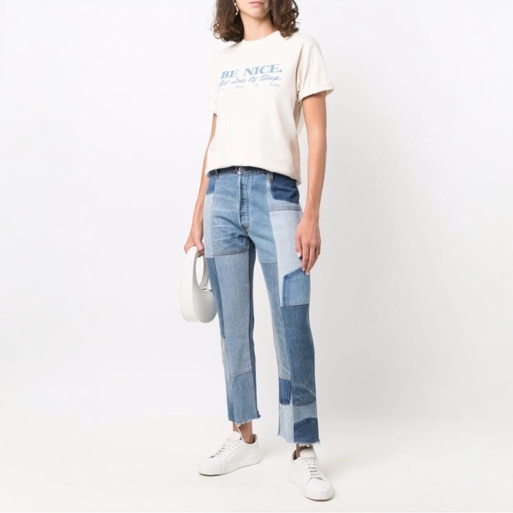 Gap 1969 Girlfriend Patch Drift Jeans In Light Indigo